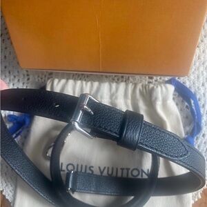 Louis Vuitton Black Leather Crossbody Strap
